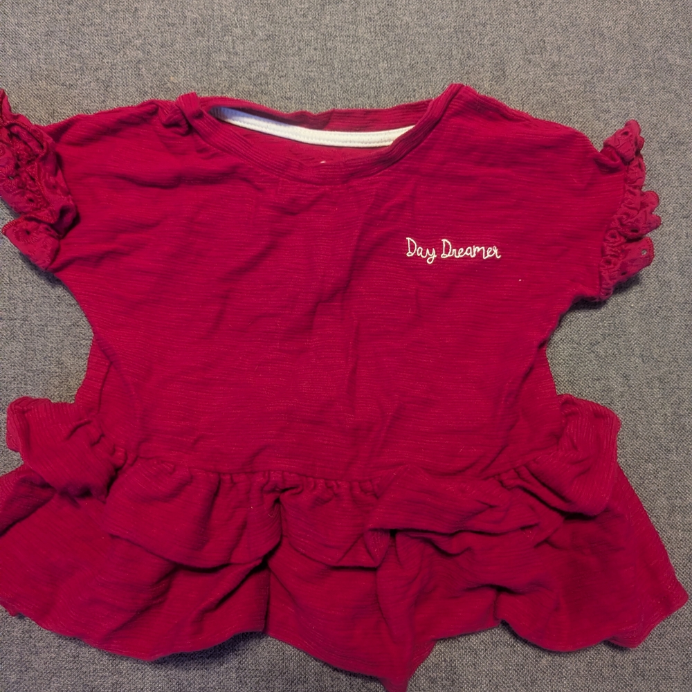Daydreamer Kids Crimson Ruffle Tee
